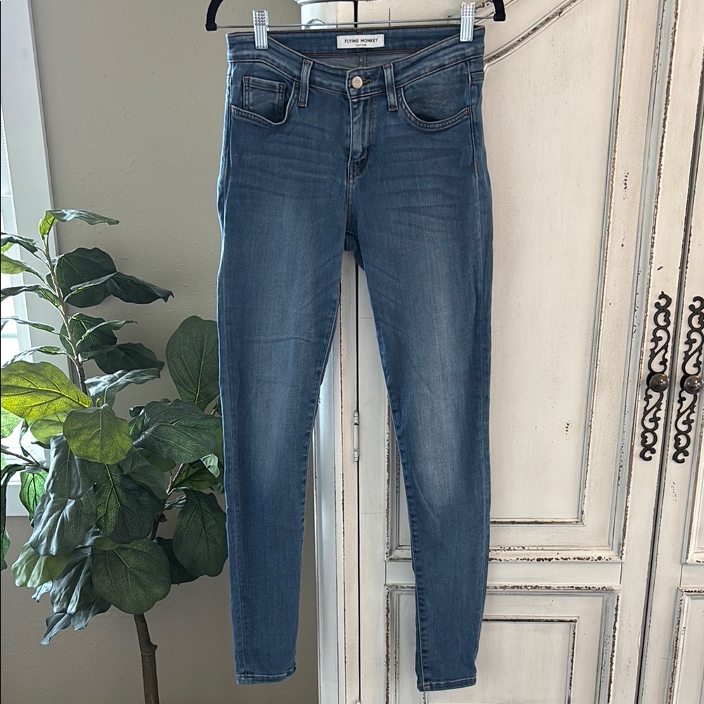 Flying Monkey Platinum Skinny Jeans Womens (26) Low Rise Stretch USA